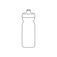 Sport bottle outline fitness equipment vector illustration