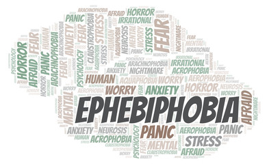 Obraz premium Ephebiphobia word cloud.