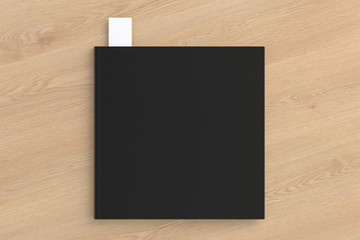blank book with bookmark mockup