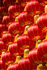 Group of red chinese lanterns close-up view for the chinese new year © LP2Studio