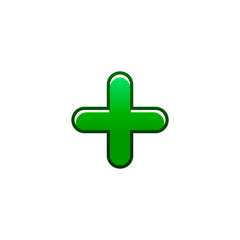 green plus vector icon. flat design
