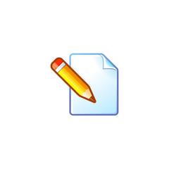 pencil and note vector icon. flat design