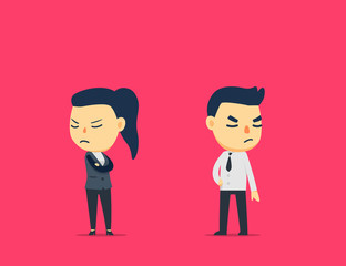 the spouse is angry to each other