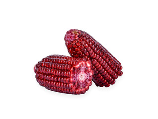 red corn on a white background