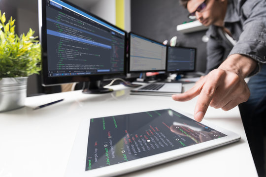 Website design. Developing programming and coding technologies.