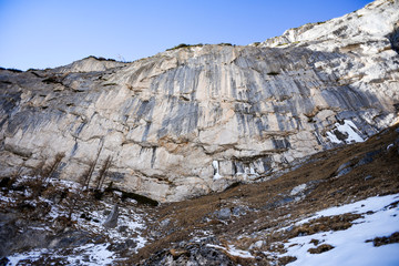 Fototapeta na wymiar A solid rock in the Italian Dolomites.