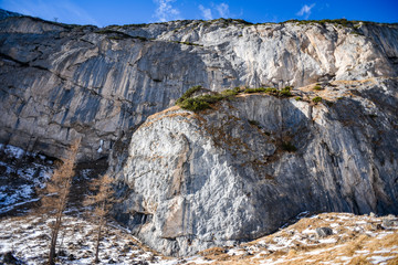 Fototapeta na wymiar A solid rock in the Italian Dolomites.