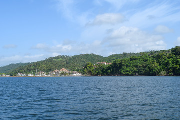 Santa Barbara de Samana view from ocean, dominican republic