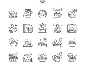 World Festival of Oatmeal Well-crafted Pixel Perfect Vector Thin Line Icons 30 2x Grid for Web Graphics and Apps. Simple Minimal Pictogram