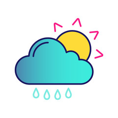 Rain with sun color icon
