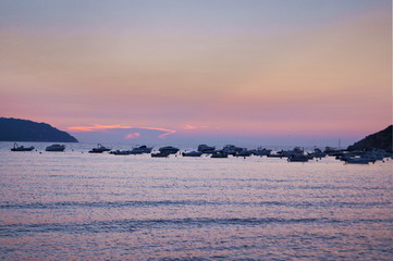 Sunset in the Bay of Procchio, Elba island, Tuscany, Italy