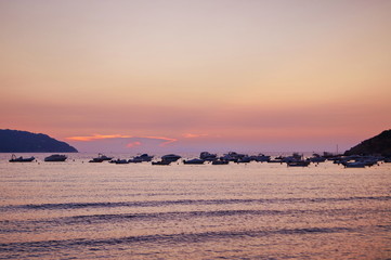Sunset in the Bay of Procchio, Elba island, Tuscany, Italy