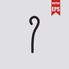 Wooden walking stick icon.Vector illustration.	