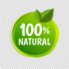 Natural Label Isolated Transparent Background