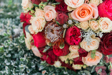 Bouquet of flowers. The bride's bouquet. Bridal bouquet. Floristics.