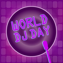 World DJ day banner. Disco club and night