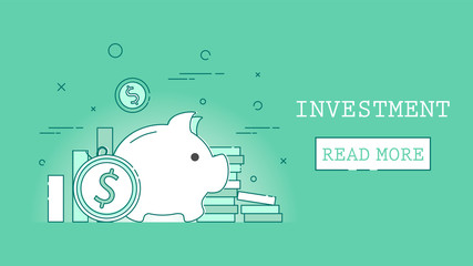 Financial investment web banner. Business strategy and banking