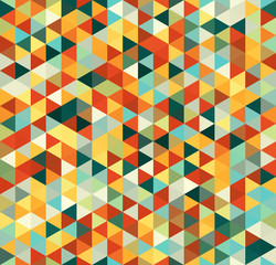 Seamless triangles pattern. Background with geometric colorful shapes.