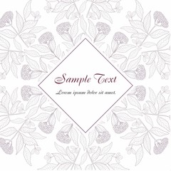 Card with flower, leaves and geometrical frame. Wedding ornament concept. Vector Floral poster.