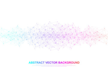 Networking connection concept abstract technology. Global network connections with points and lines. Big data visualization. Futuristic infographic. Vector illustration