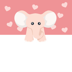 Beautiful baby elephant valentine card for dedication