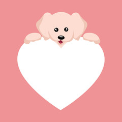 Beautiful baby puppy valentines card to write dedication