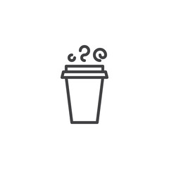 Hot drink paper cup line icon. linear style sign for mobile concept and web design. Take away coffee cup outline vector icon. Symbol, logo illustration. Pixel perfect vector graphics