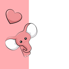 Beautiful baby elephant valentine card to write dedication