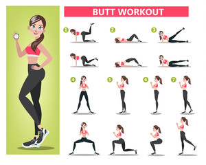 Woman doing different exercise for fit body