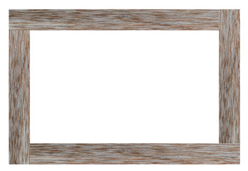 Wooden picture frame isolated on white background. with clipping path.