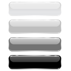 Gray and black 3d glass buttons