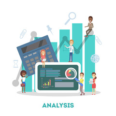 Business data analysis and analytics concept illustration