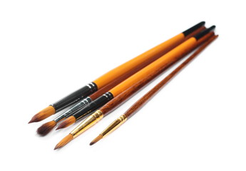 Paintbrushes isolated on white background