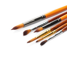 Paintbrushes isolated on white background
