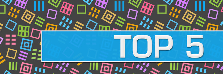 Top Five Grey Colorful Squares Texture Horizontal 