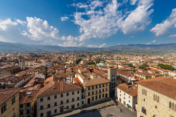 Fototapeta na wymiar Aerial view of Pistoia city - Tuscany Italy