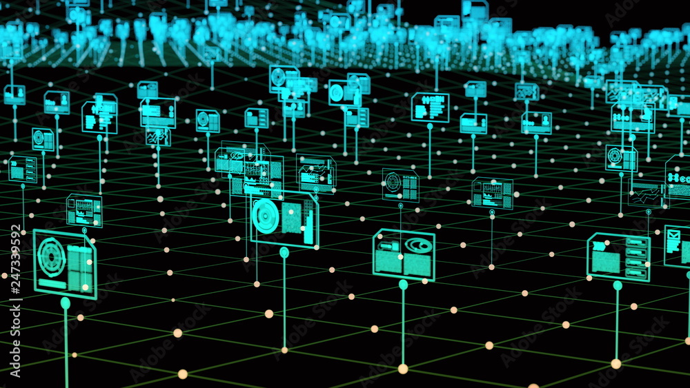 Poster internet digital data storage and management