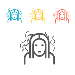 Hair Loss. Vector sign for web graphic.line icon set. Vector illustration.