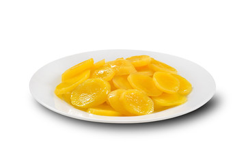 Cooked potatoes plate isolated on white background
