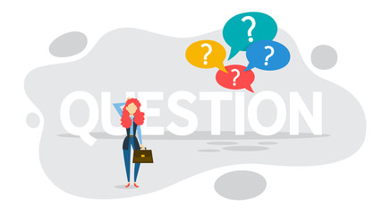 Question mark sign in speech bubble. Ask