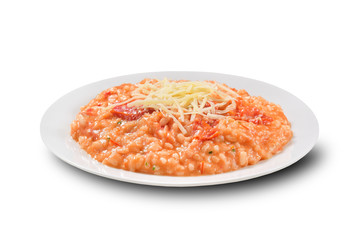 Risotto plate isolate on white background