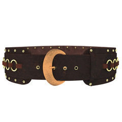 medieval leather belt on isolated white background, 3d illustration