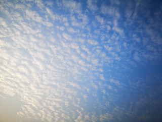White​ clouds​ in the​ blue sky​ Cloudy natural background​ space for​ write​ beautiful​ ​nature