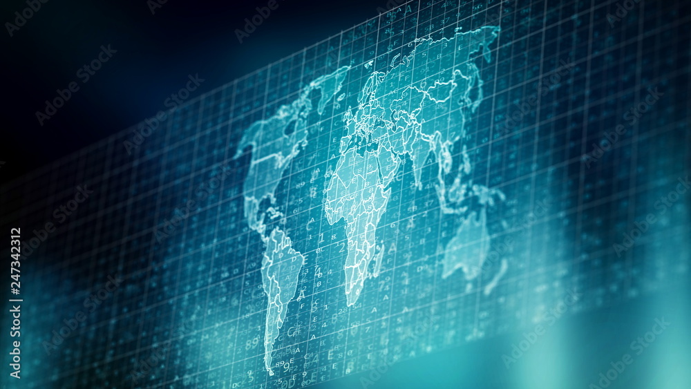 Wall mural internet worldwide global data processing