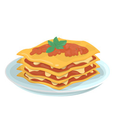 Tasty lasagna on the plate. Italian delicious