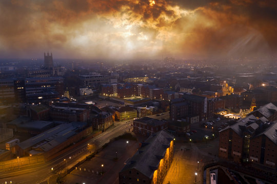 Gloucester UK Aerial View, Gloucestershire