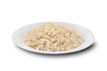 Rice plate isolated on white background