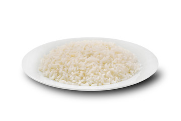 Rice plate isolated on white background