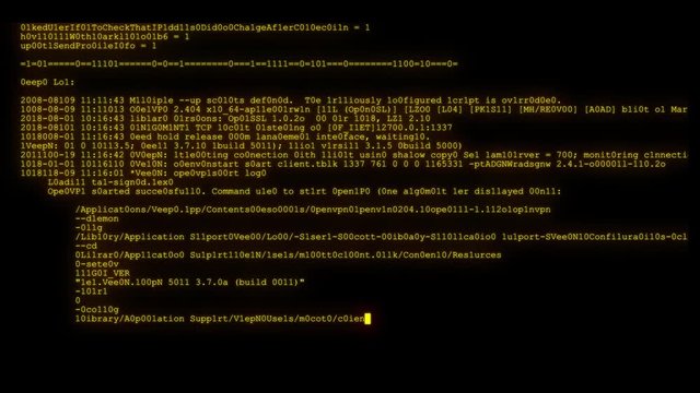 encrypted fast long scrolling programming security hacking code data flow stream on amber orange display new quality numbers letters coding techno joyful video 4k stock footage