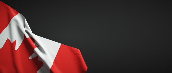 Canadaflag fabric on plain dark background